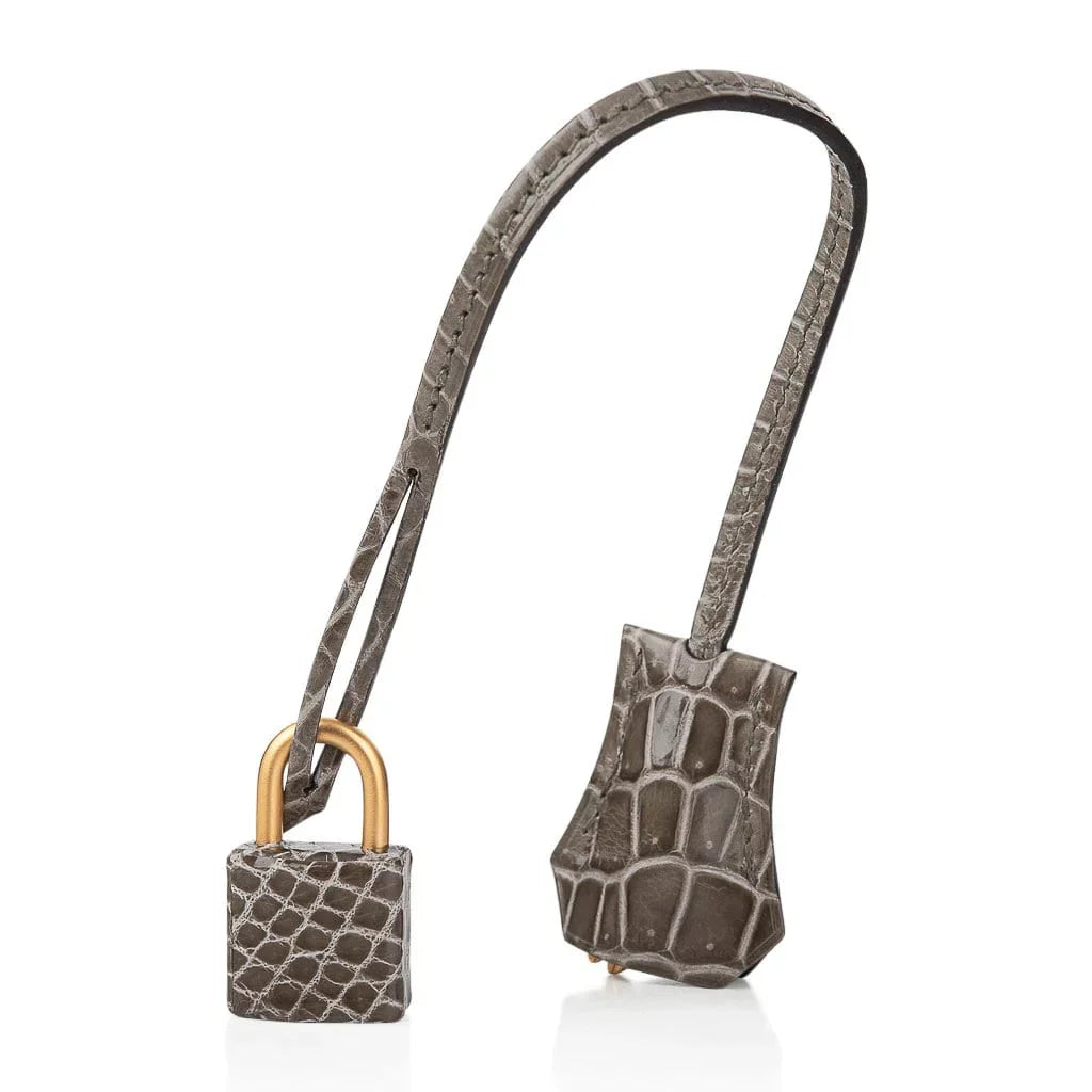 Birkin HSS 30 Bag Gris Tourterelle / Blue Sapphire Porosus Crocodile Limited Edition