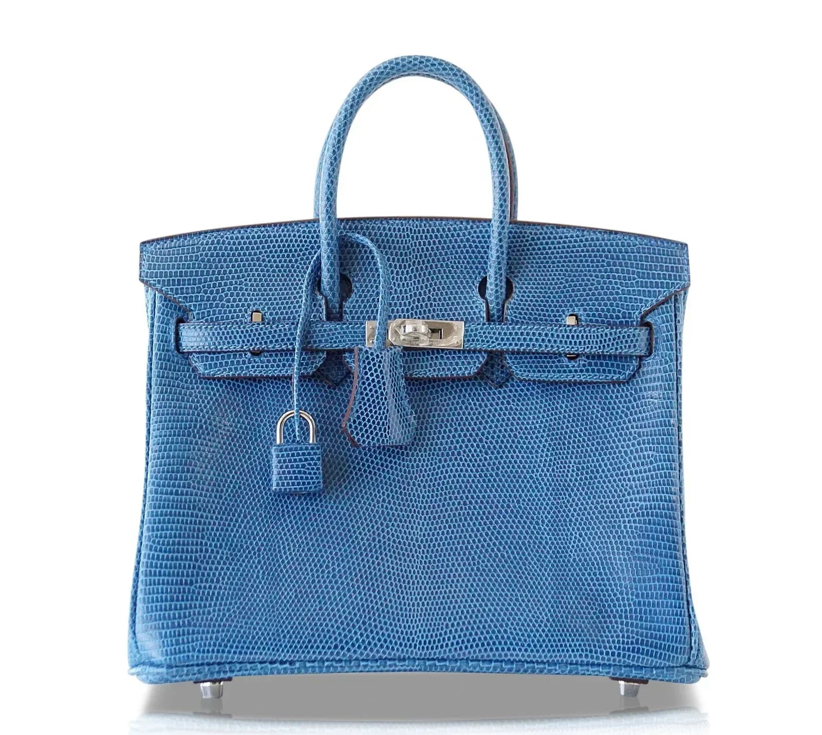 Birkin 25 Bag Mykonos Very Rare Lizard Palladium Hardware