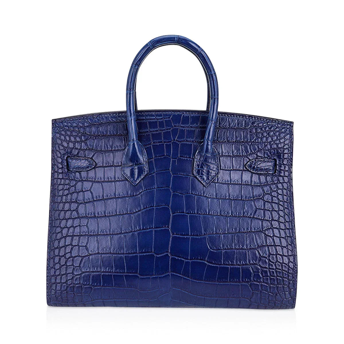 Limited Edition Birkin 25 Bag Sellier Indigo Aizome Porosus Crocodile with Palladium Hardware