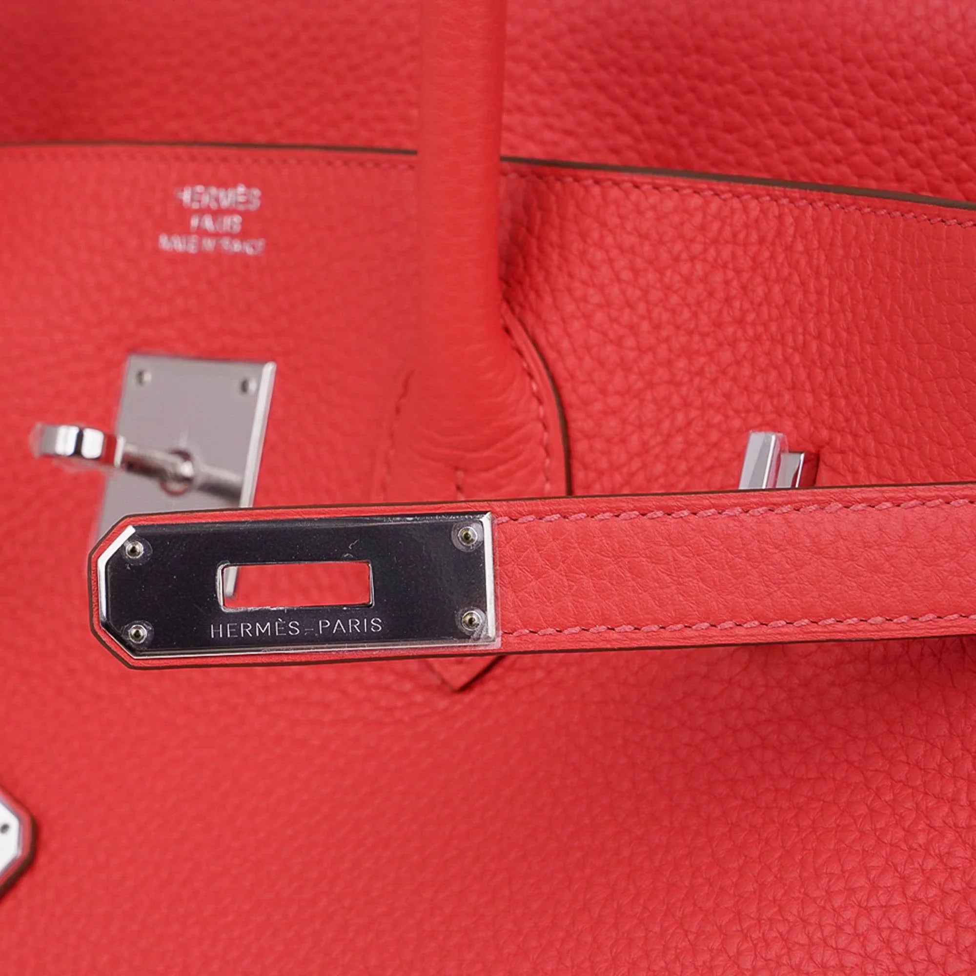 Birkin 35 Bag Rose Jaipur Clemence Leather with Palladium Hardware