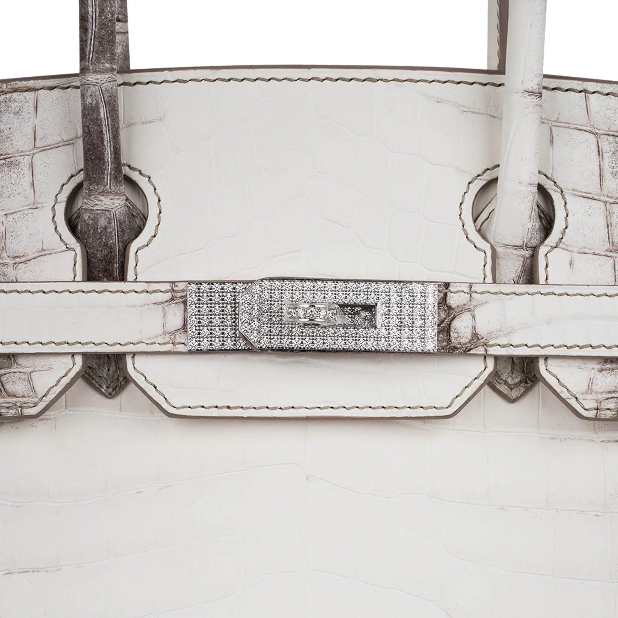 Birkin 30 Bag Diamond Himalaya Blanc Matte Niloticus Crocodile with 18k White Gold Hardware