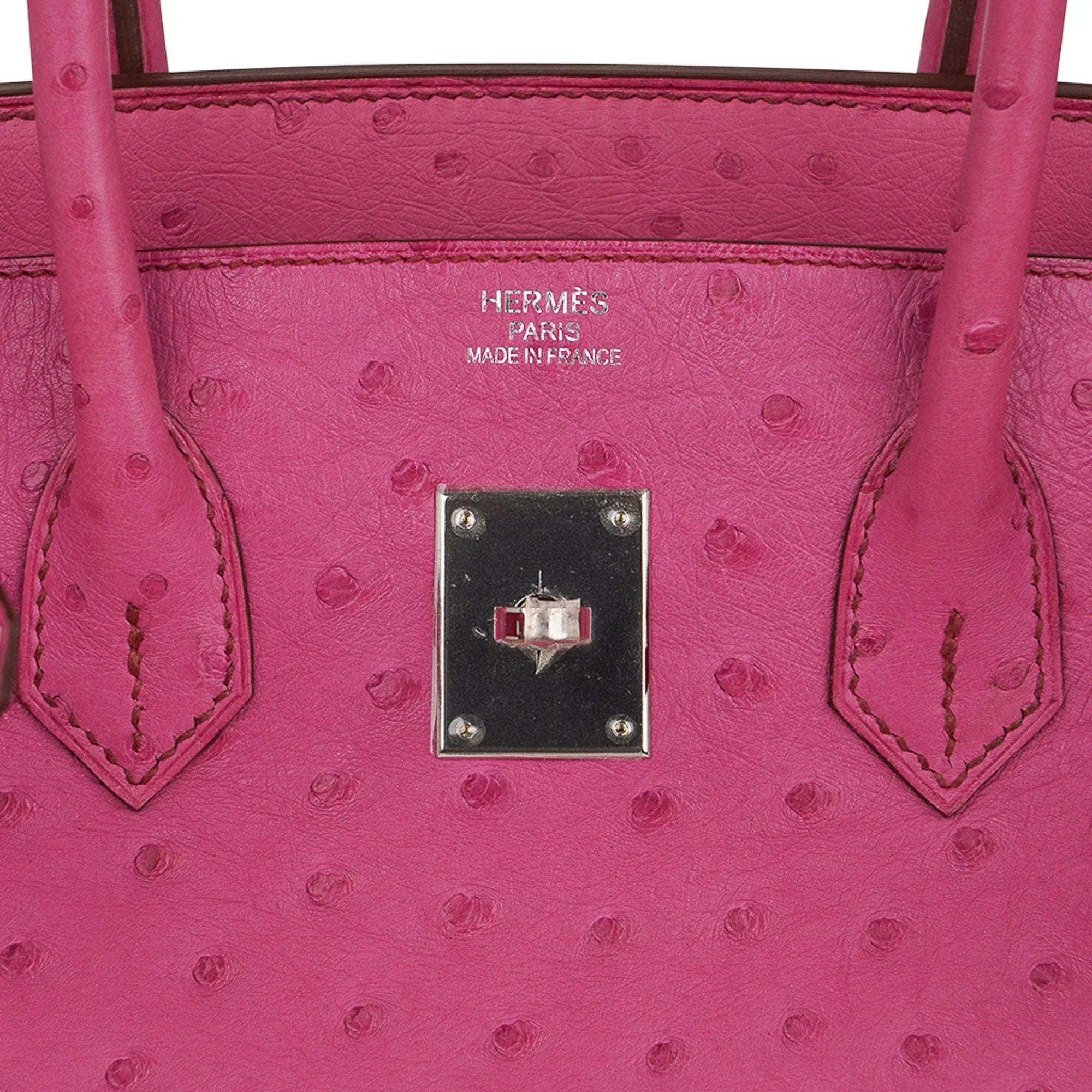 Birkin 35 Bag Fuchsia Ostrich Palladium Hardware