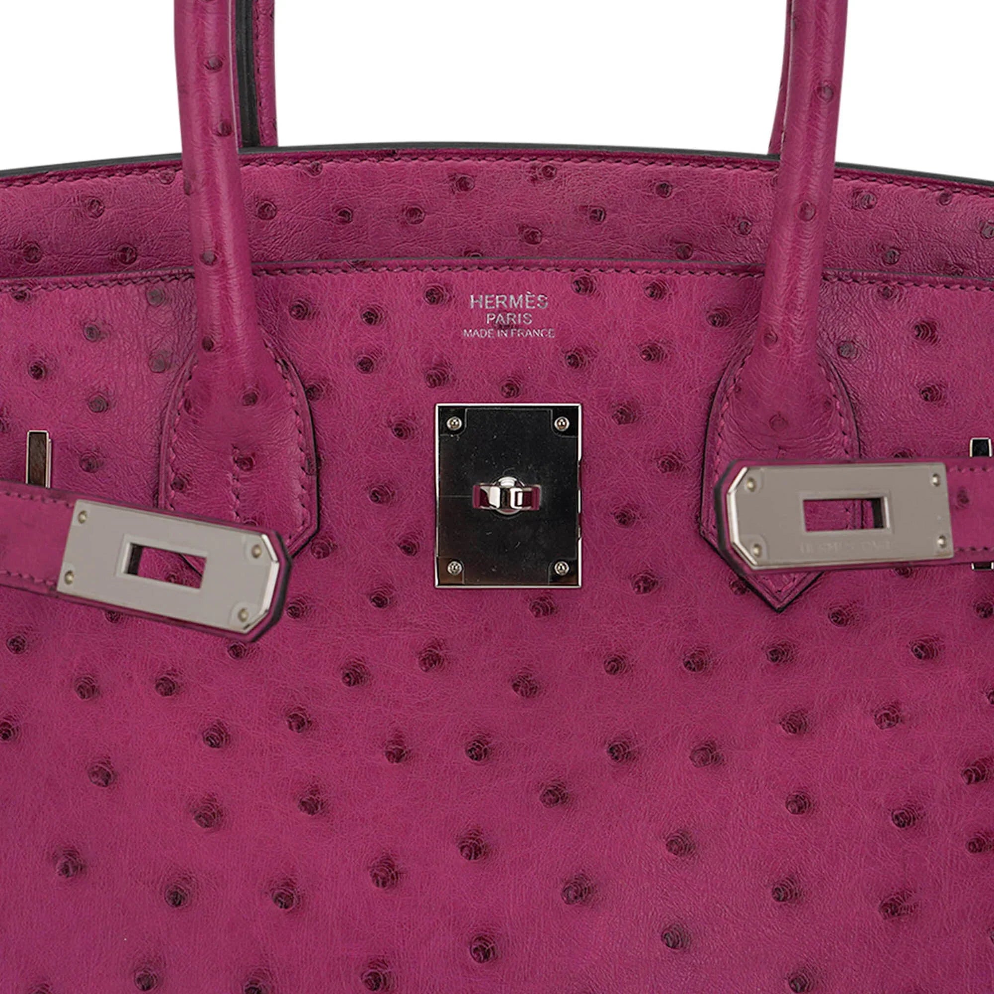 Birkin 30 Bag Rose Pourpre Ostrich with Palladium Hardware