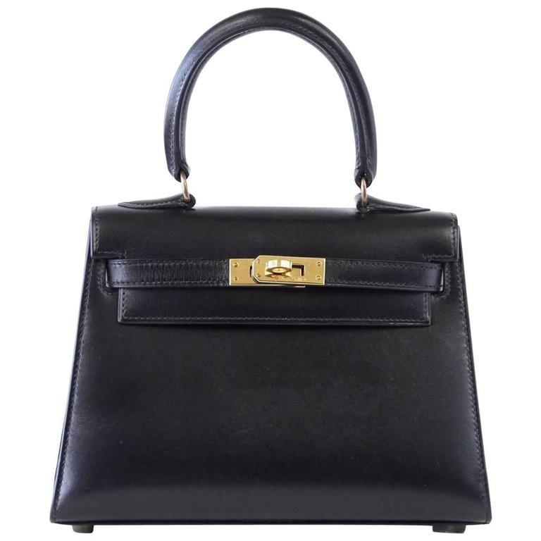 Kelly 20 Mini Sellier Vintage Bag Box Leather Gold Hardware