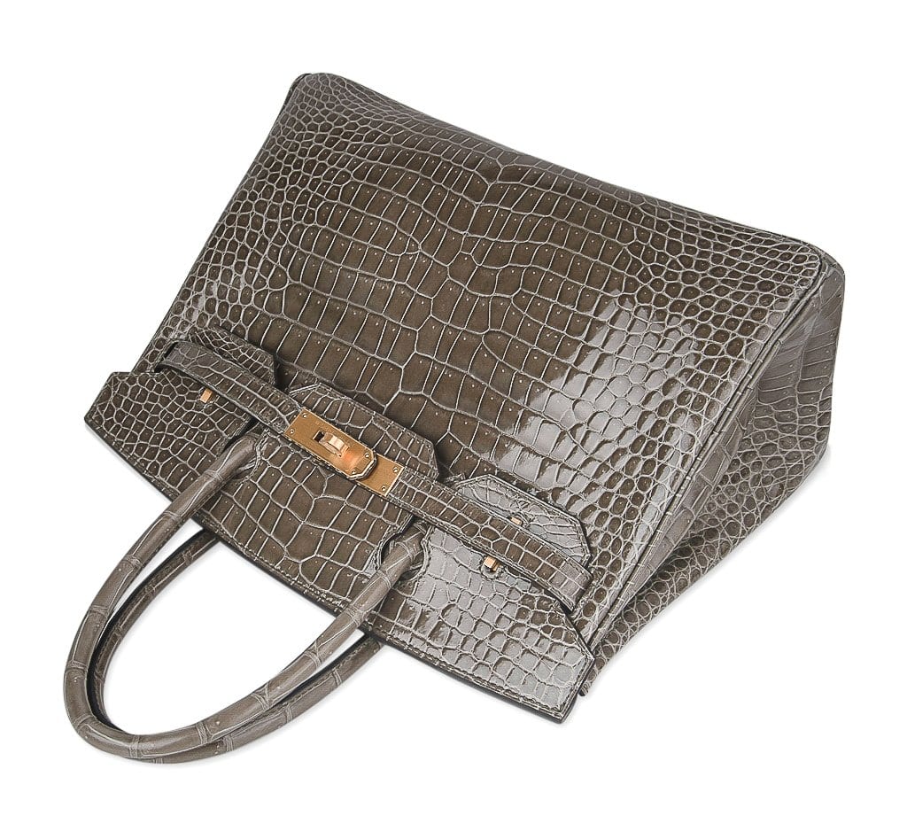 Birkin HSS 30 Bag Gris Tourterelle / Blue Sapphire Porosus Crocodile Limited Edition