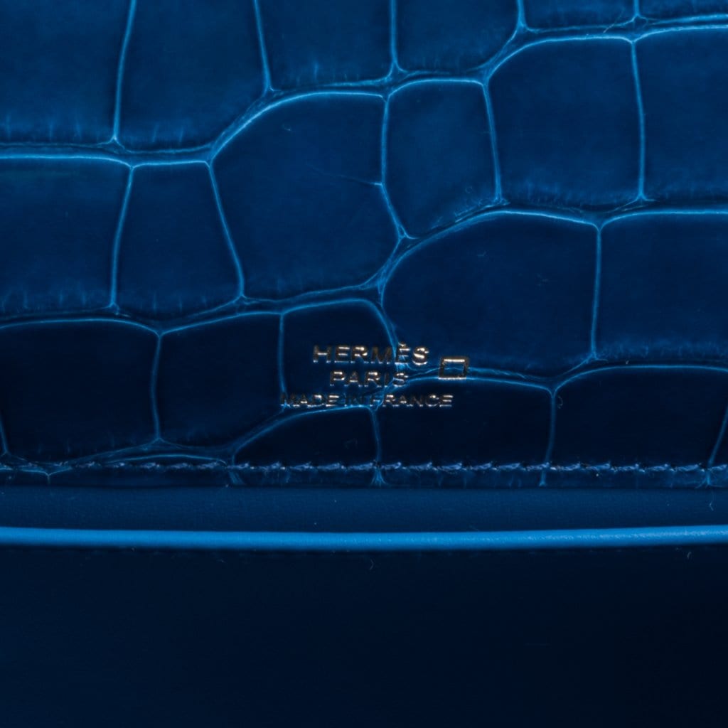 Kelly Pochette Mykonos Alligator Gold Hardware