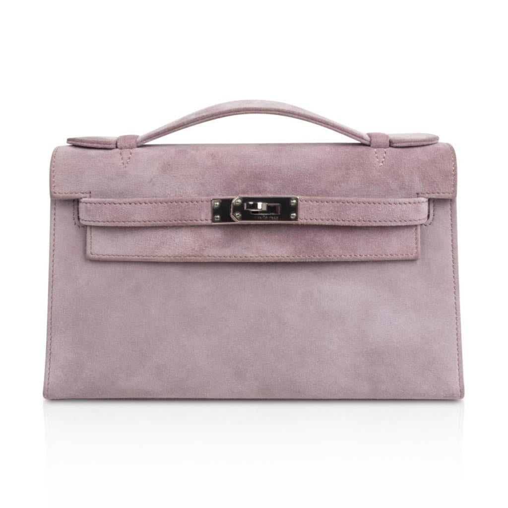 Kelly Pochette Lilac Doblis Suede Palladium