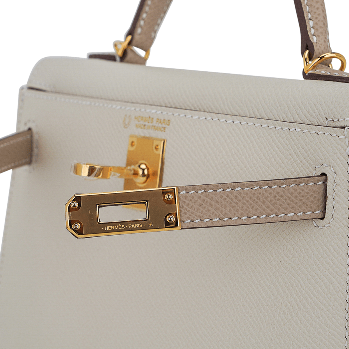 Special Order HSS Mini Kelly 20 Sellier Bag Nata and Trench Epsom Leather with Gold Hardware